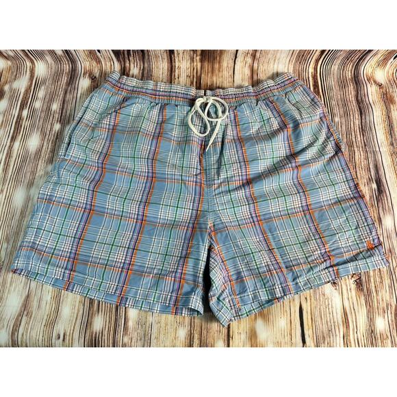 Vintage Polo Ralph Lauren Mens Size X Large Plaid Shorts Swim Suit Trunks 38x5.5 - Picture 1 of 9
